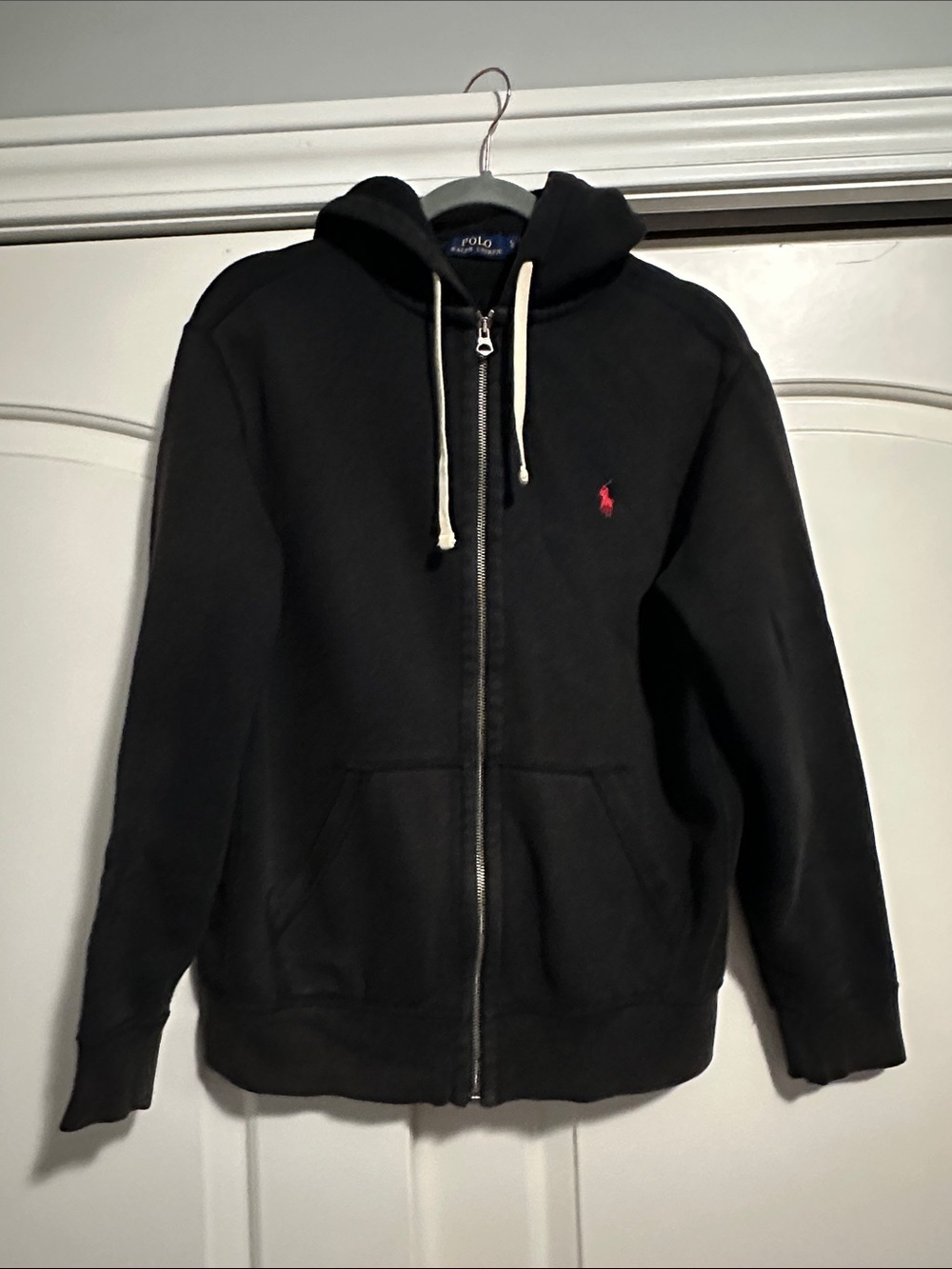 Polo by Ralph Lauren Black Zip-Up Hoodie with Red Pony